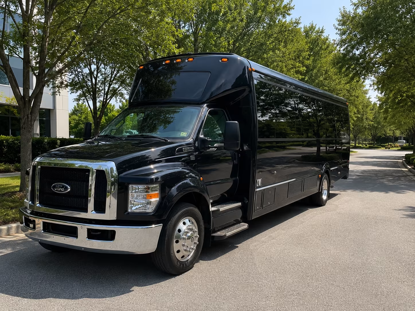 Interior of a party bus rental serving Orlando