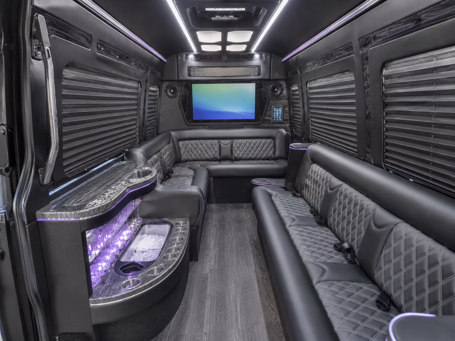 Orlando School Event Transportation party bus interior