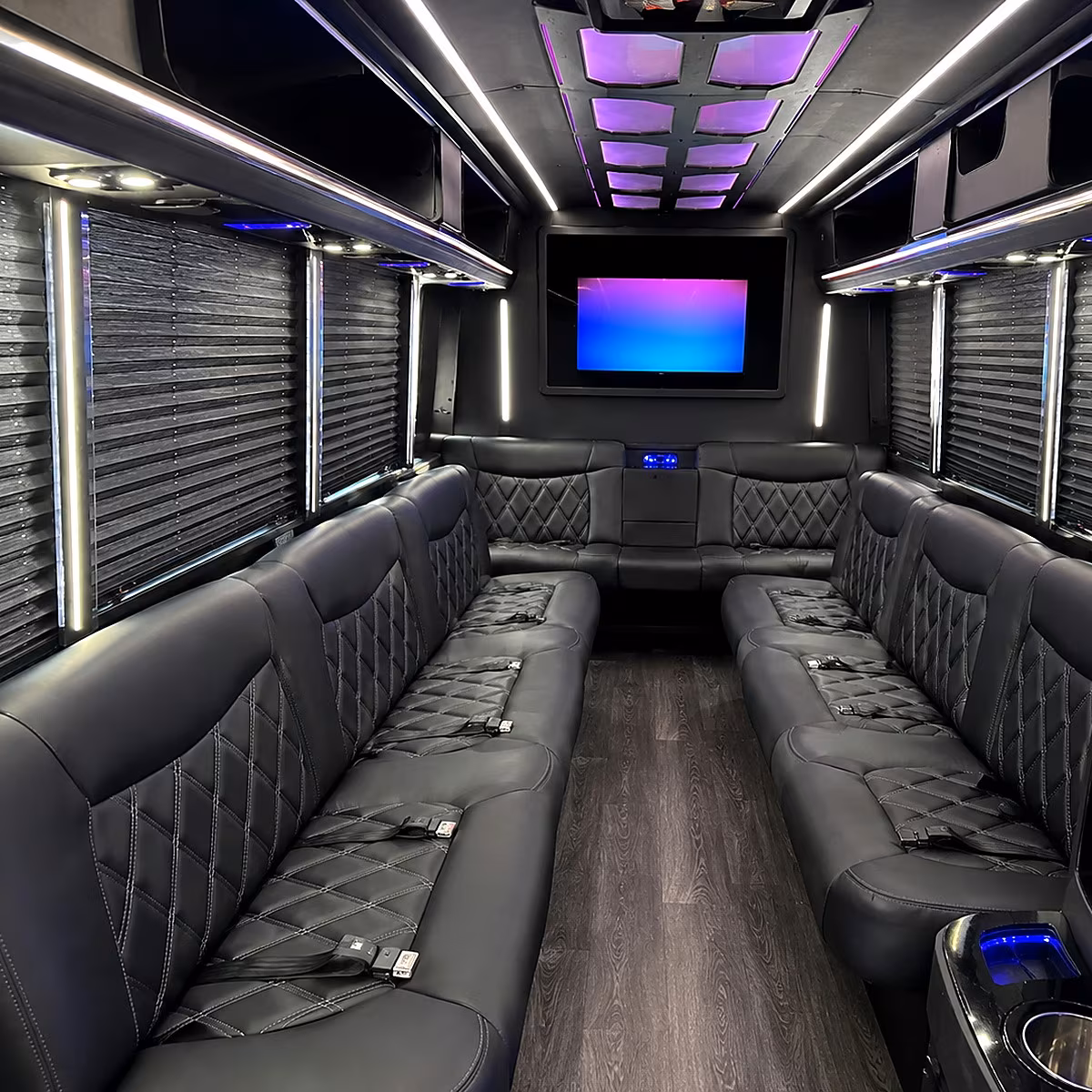 Orlando Wedding Transportation party bus interior