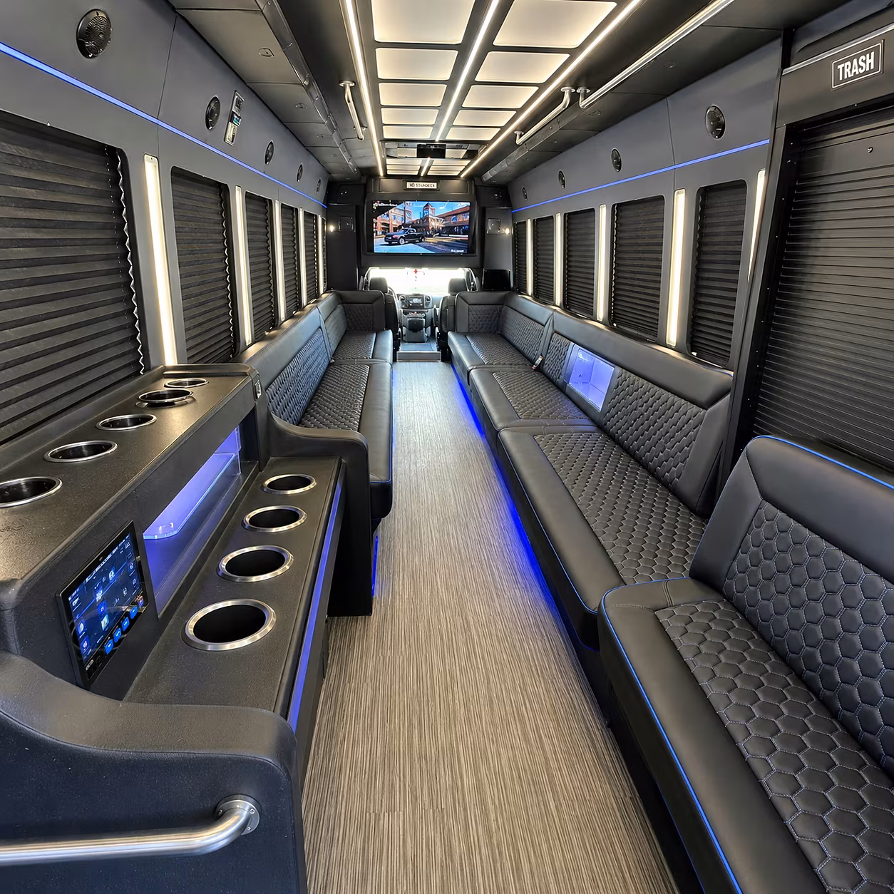Orlando Wedding Transportation party bus interior